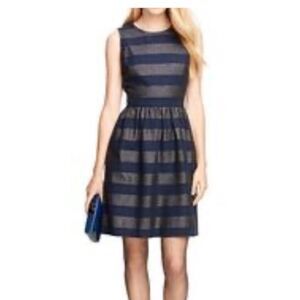 Brooks Brothers Red Fleece Women’s 12 Metallic Fit & Flare Sleeveless Dress